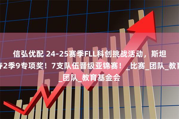信弘优配 24-25赛季FLL科创挑战活动，斯坦星球豪夺2季9专项奖！7支队伍晋级亚锦赛！_比赛_团队_教育基金会